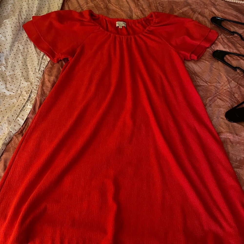 Madewell Texture & Thread tiered sleeve dress